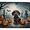 Edge Collections - 14" x 22" - Multicolor - Spooky Dachshund Halloween Kitchen Dish Drying Mat - 1 Piece